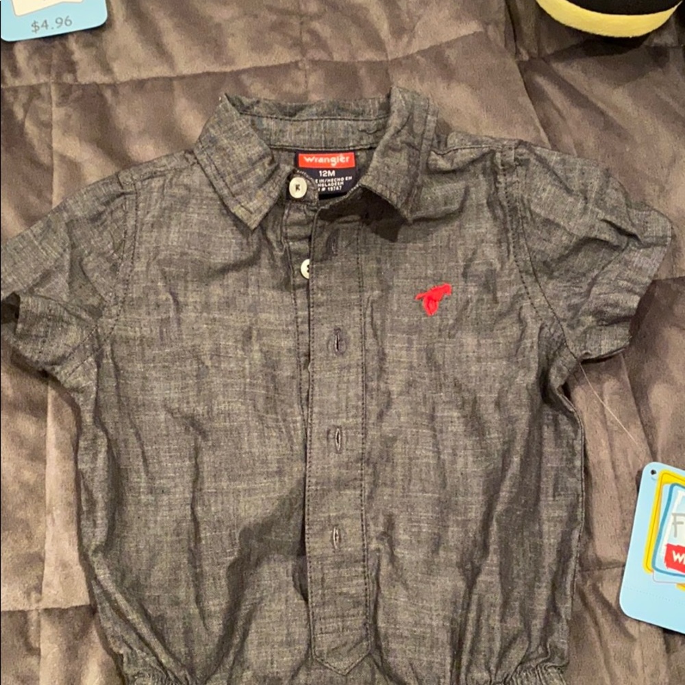 Grey Button down toddler shirt